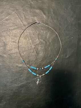 Turquoise Dreamcatcher Layered Necklace - Unbranded